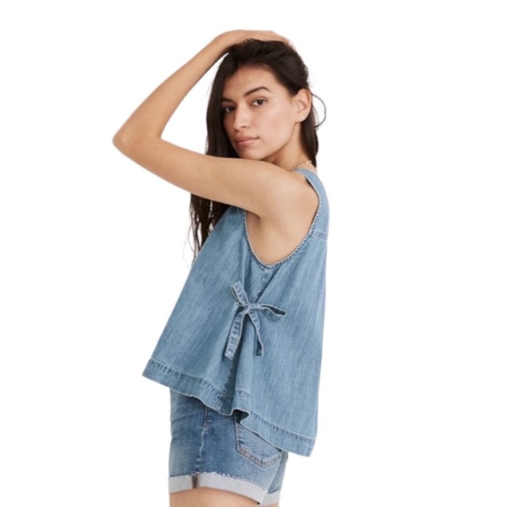 MADEWELL Denim Side-Tie Tank Top